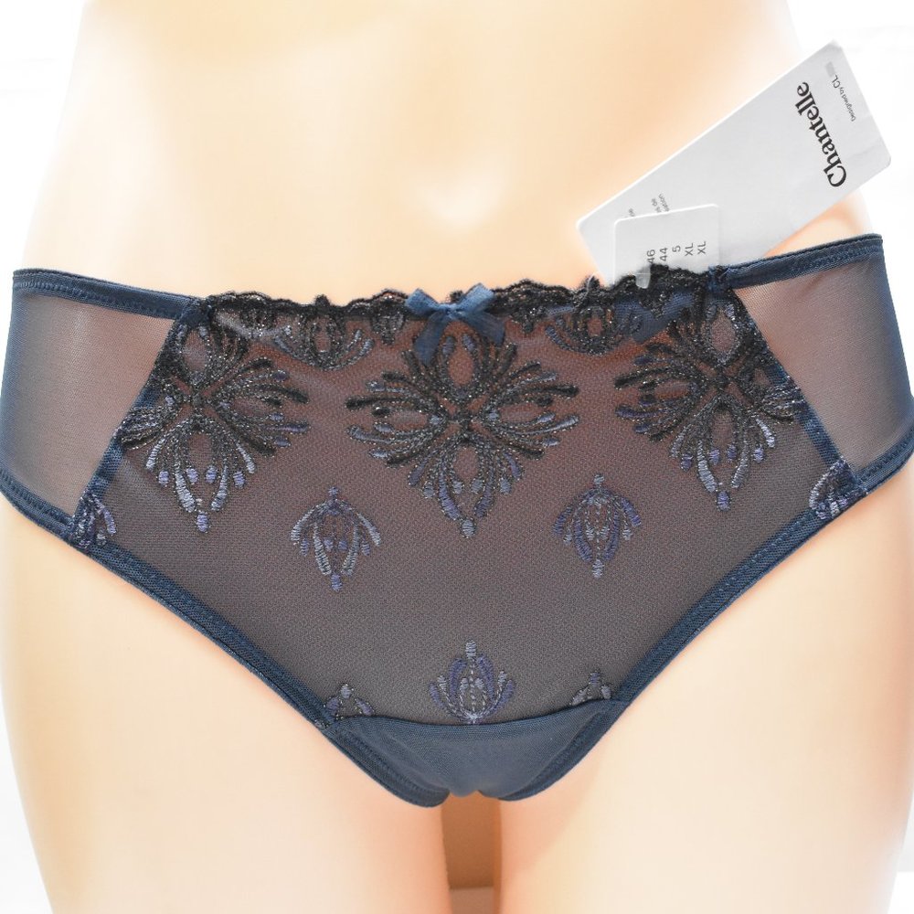 CHANTELLE Women's Tanga Brief, Dark Navy Blue, Size XL